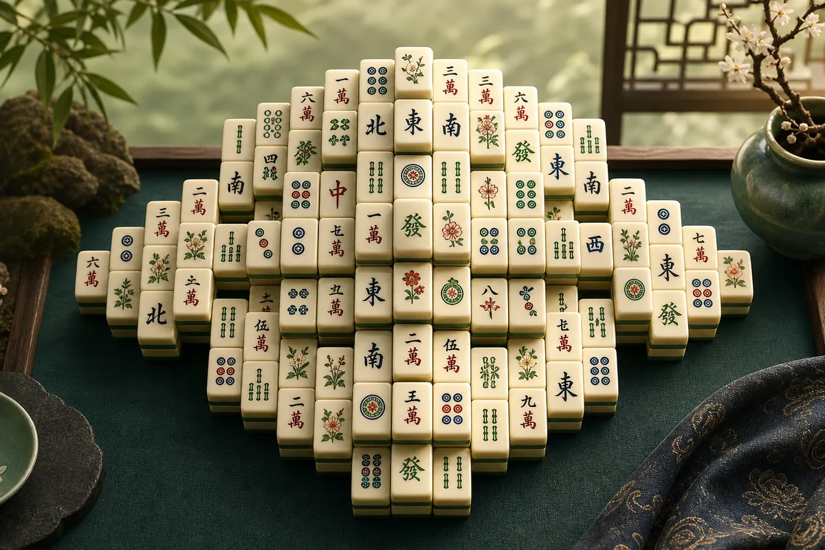 classic mahjong online Turtle layout with traditional tile faces