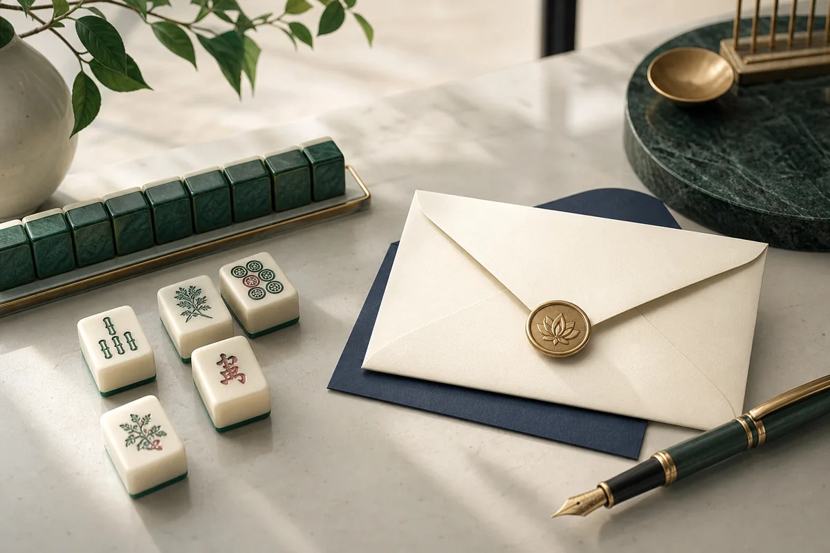 contact mahjong free support desk with tiles and an envelope