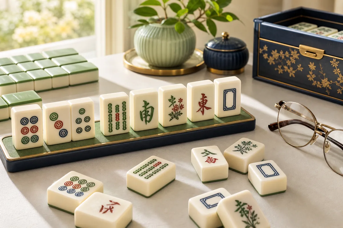 free mahjong for seniors with large high-contrast tiles on a tablet